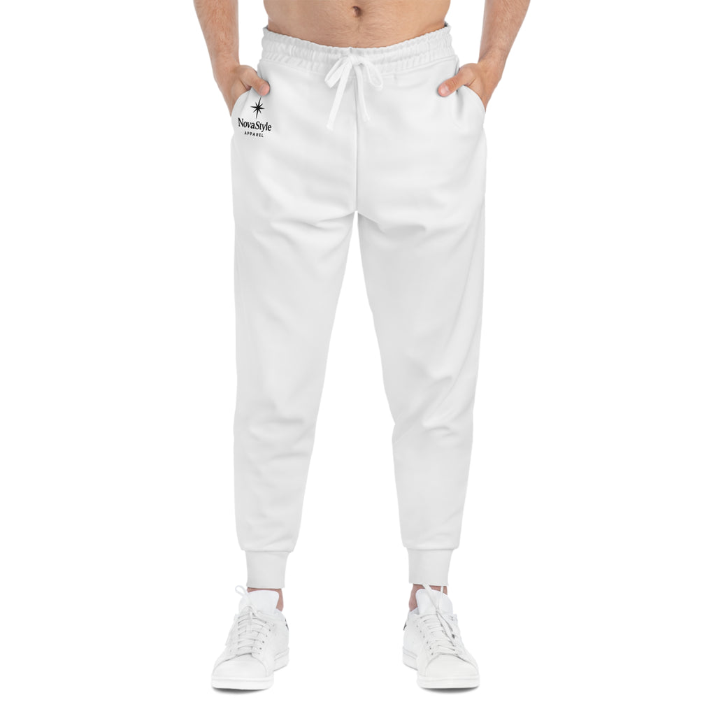 White Athletic Joggers with Northside Compass Logo - Lightweight Sport Sweatpants