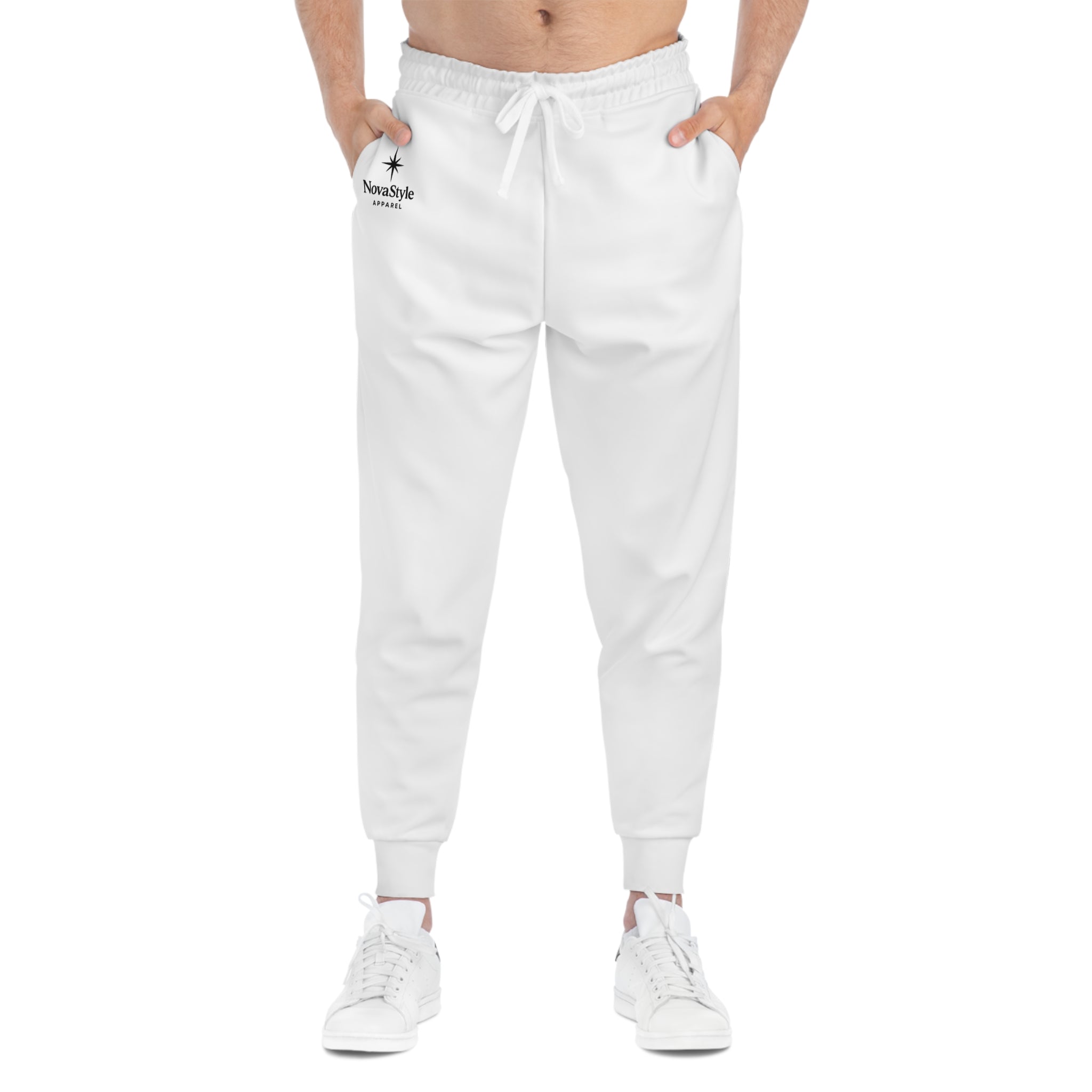 White Athletic Joggers with Northside Compass Logo - Lightweight Sport Sweatpants
